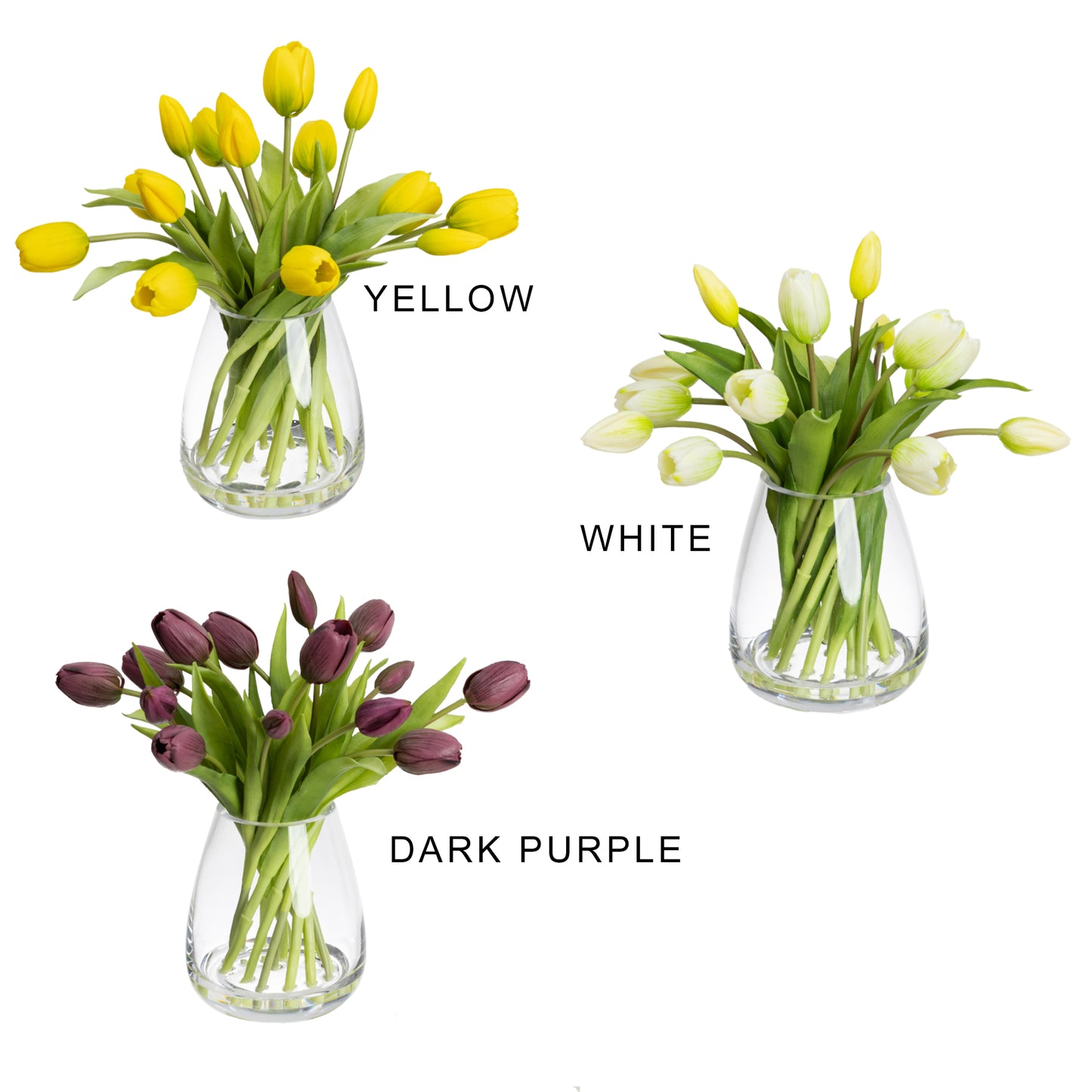 Glamorous Fusion Tulip in Glass Vase - Artificial Flower Arrangements and Artificial Plants