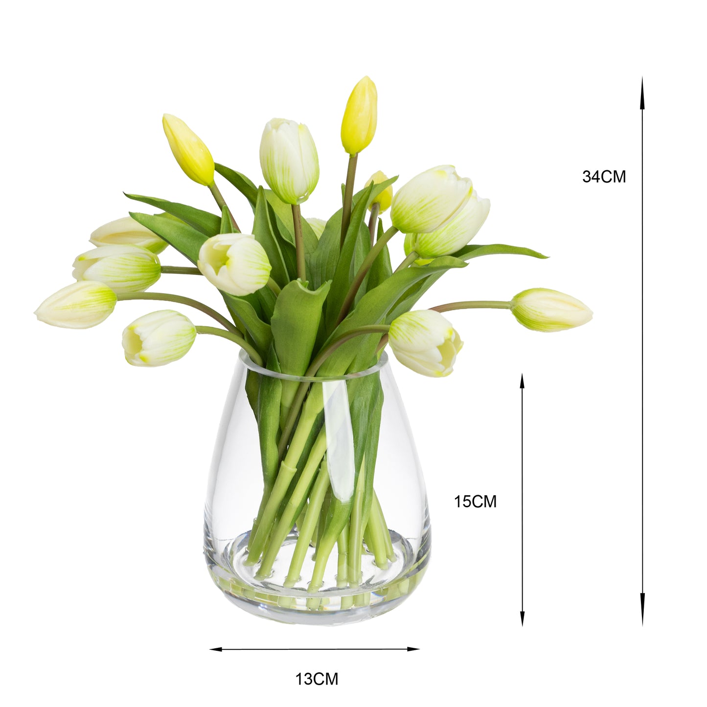 Glamorous Fusion Tulip in Glass Vase - Artificial Flower Arrangements and Artificial Plants