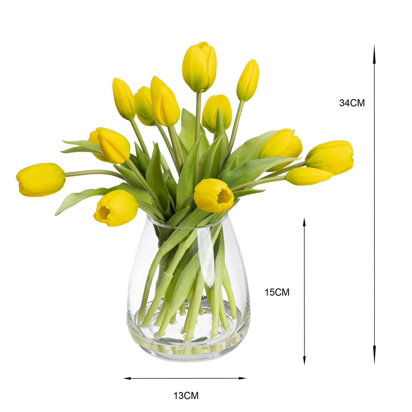 Glamorous Fusion Tulip in Glass Vase - Artificial Flower Arrangements and Artificial Plants