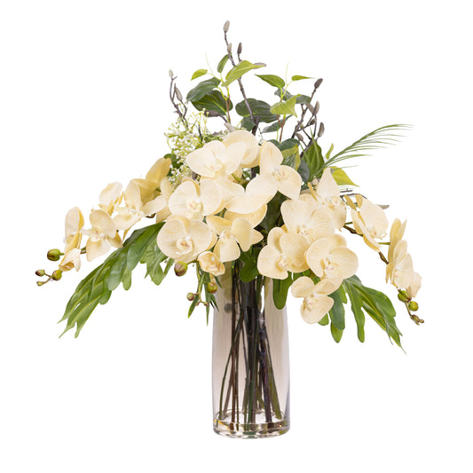 Glamorous Fusion All Round Orchid Arrangement - Artificial Flower Arrangements and Artificial Plants