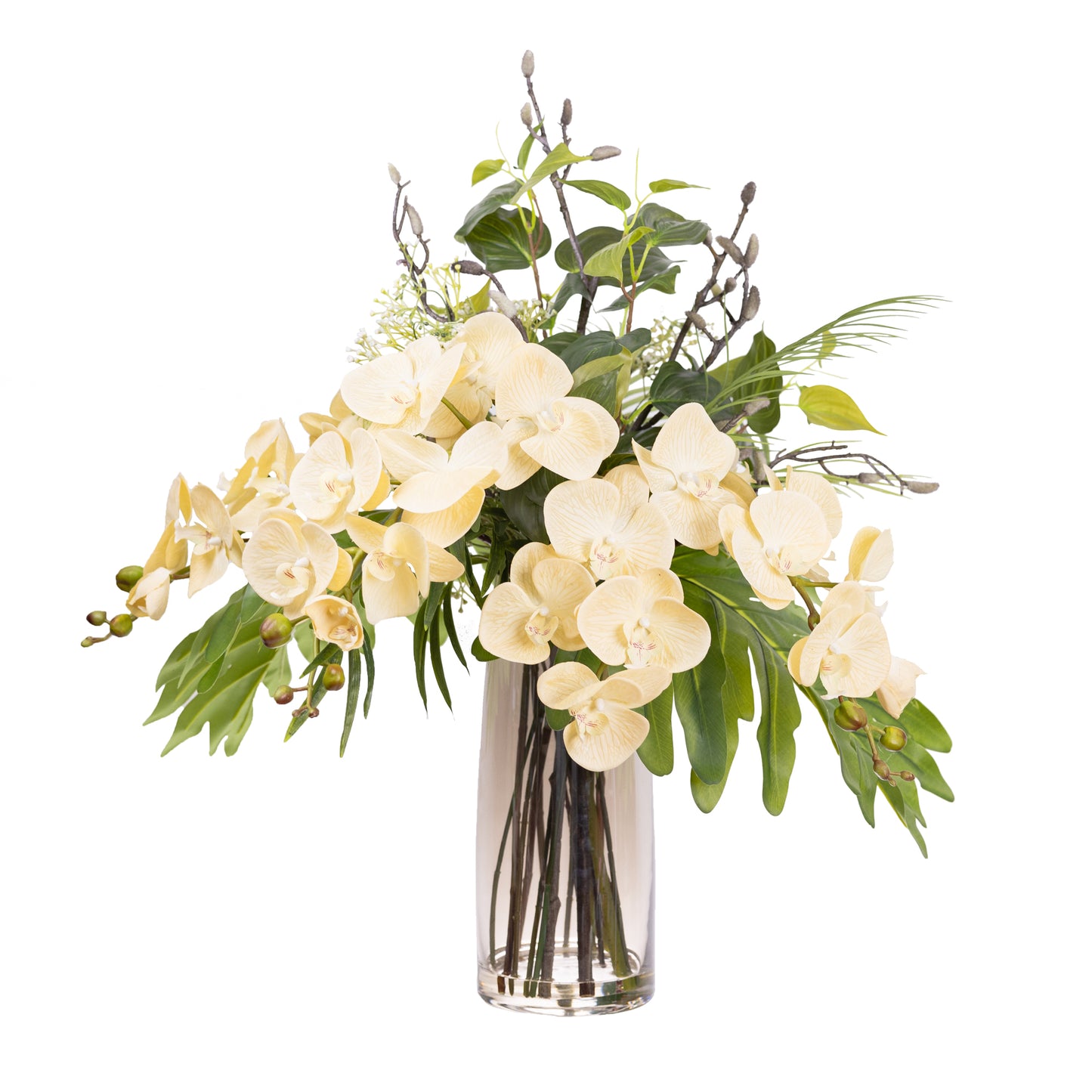 Glamorous Fusion All Round Orchid Arrangement - Artificial Flower Arrangements and Artificial Plants