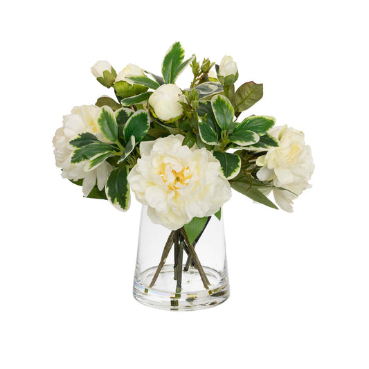 Glamorous Fusion Peony & Rose Mixed Arrangement - Artificial Flower Arrangement and Artificial Plants