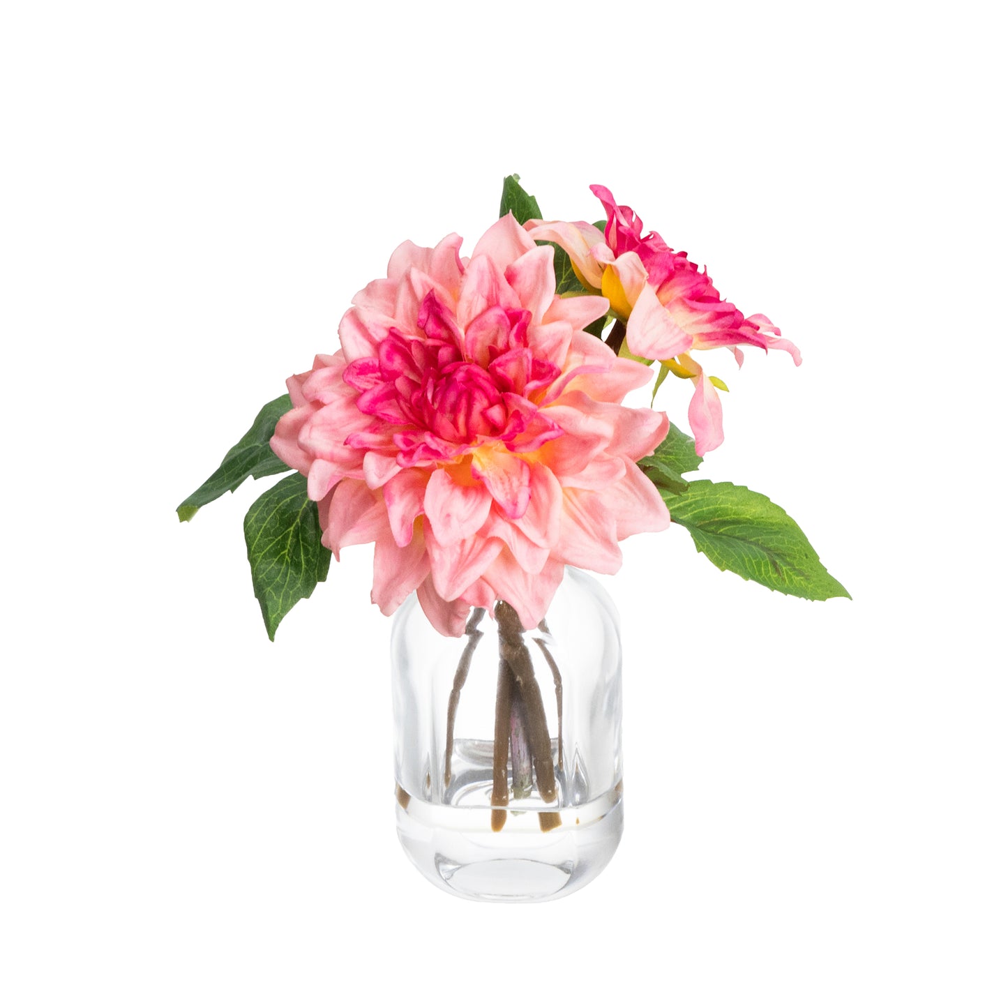 Glamorous Fusion 22cm Dahlia in Glass Vase - Artificial Flower Arrangements and Artificial Plants