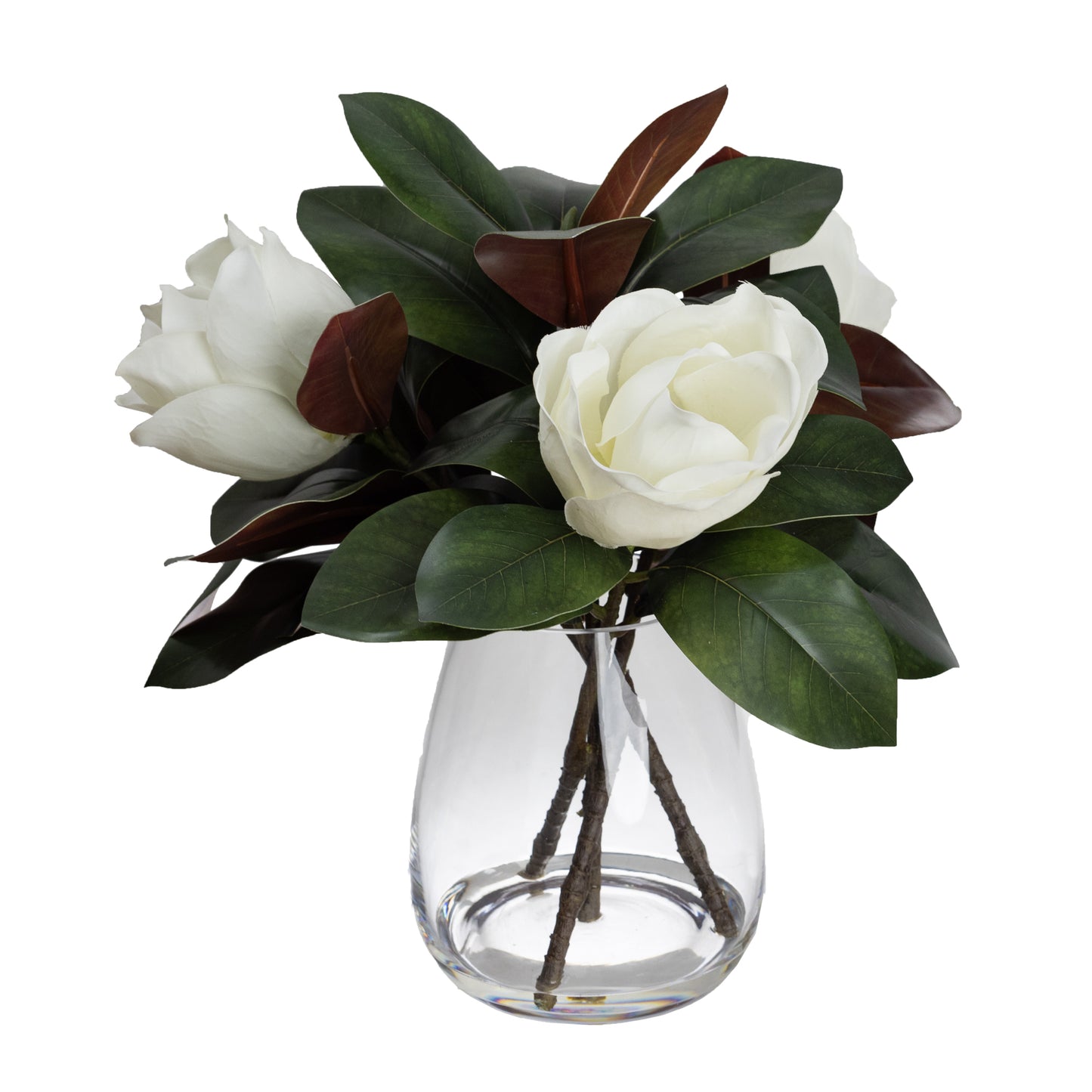 48CM MAGONLIA MIXED ARRANGEMENT IN GLASS