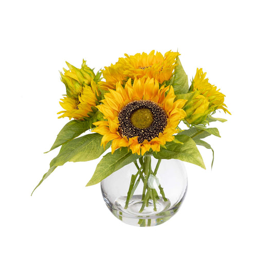 30cm Sunflower Arrangement in Glass