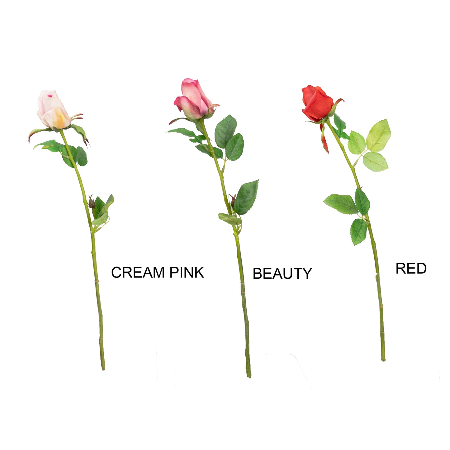 49cm Artificial Real Touch Rose Bud Beauty