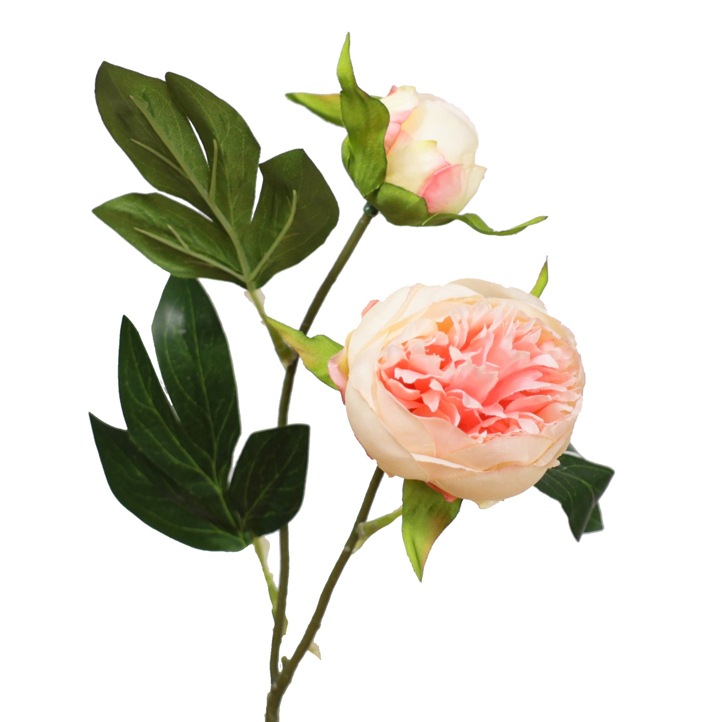 43cm Artificial Peony Spray Light Salmon