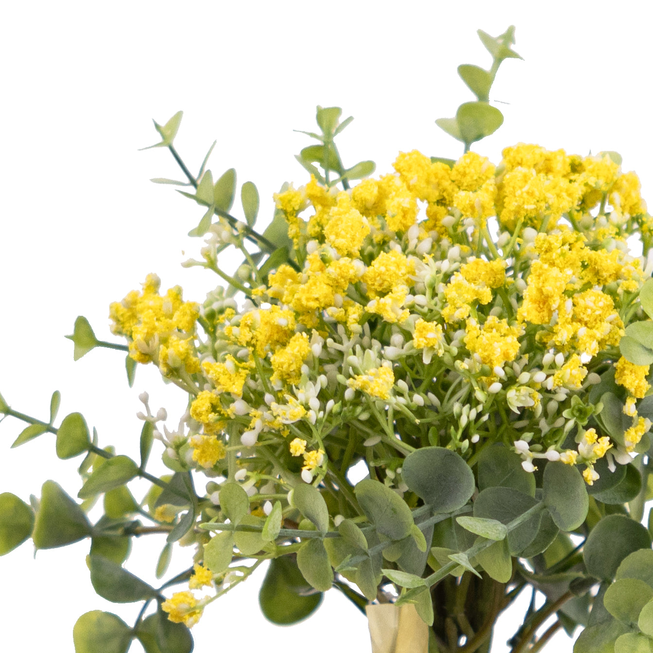 31cm Artificial Eucalyptus & Gypso Bush Yellow