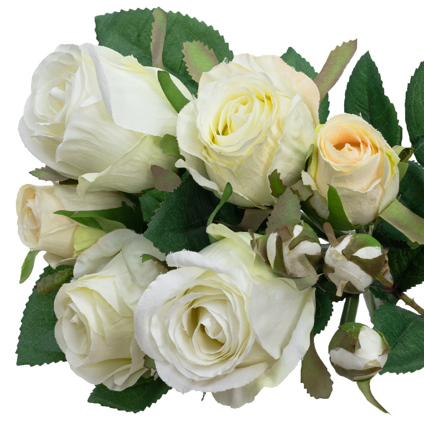 28cm Artificial Rose Bush White