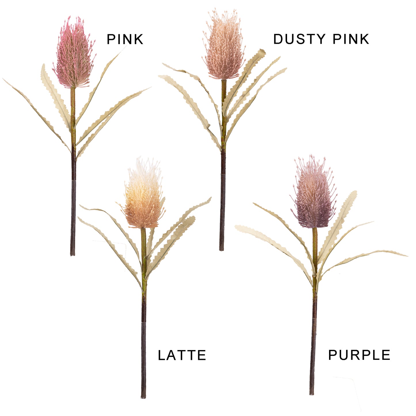 46cm Artificial Banksia Dusty Pink