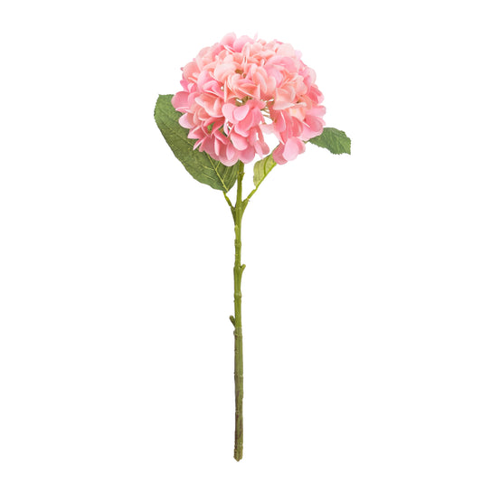 48cm Artificial Real Touch Hydrangea with Leaf Pink