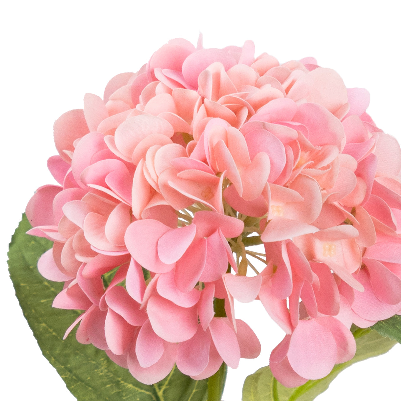 48cm Artificial Real Touch Hydrangea with Leaf Pink