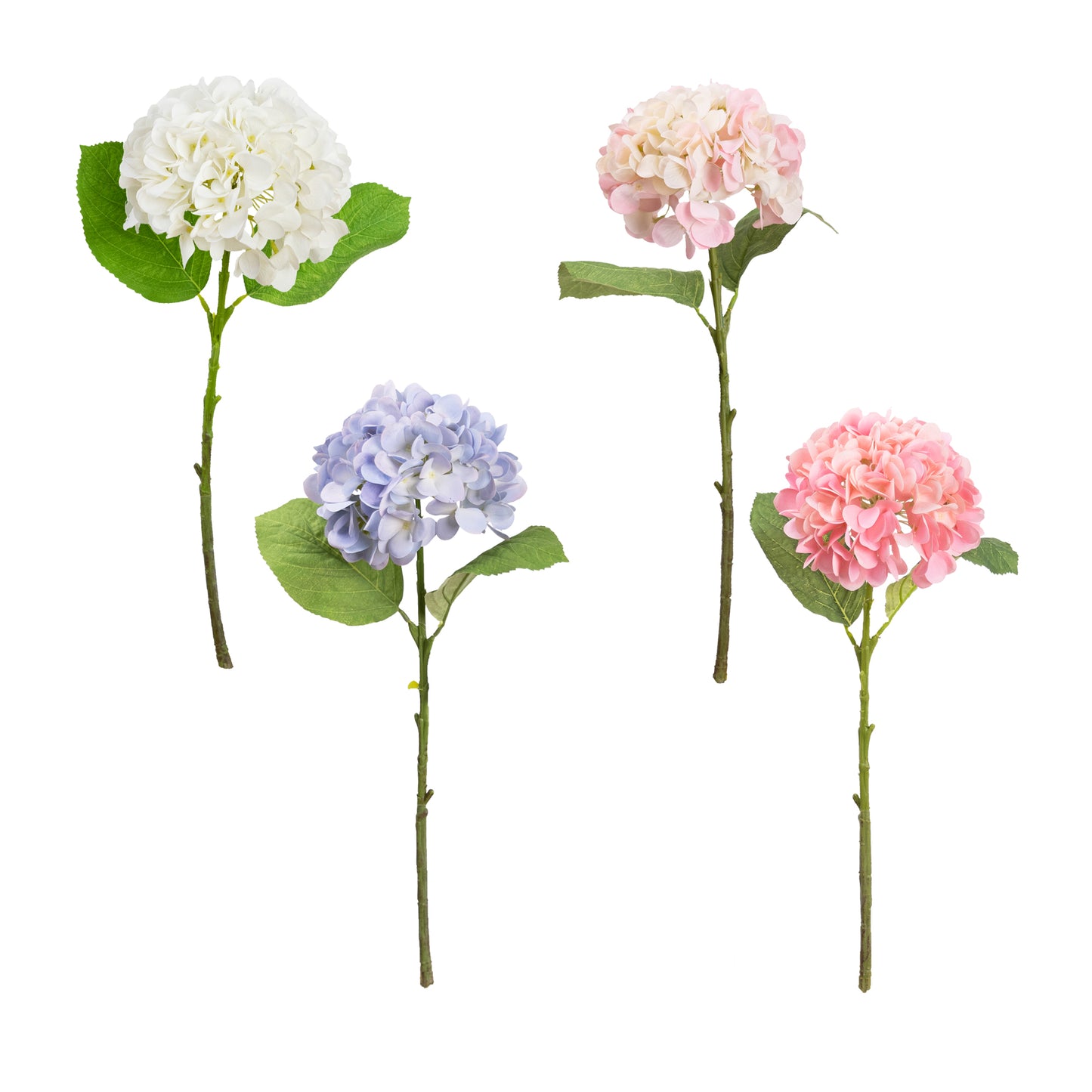 48cm Artificial Real Touch Hydrangea with Leaf Blue