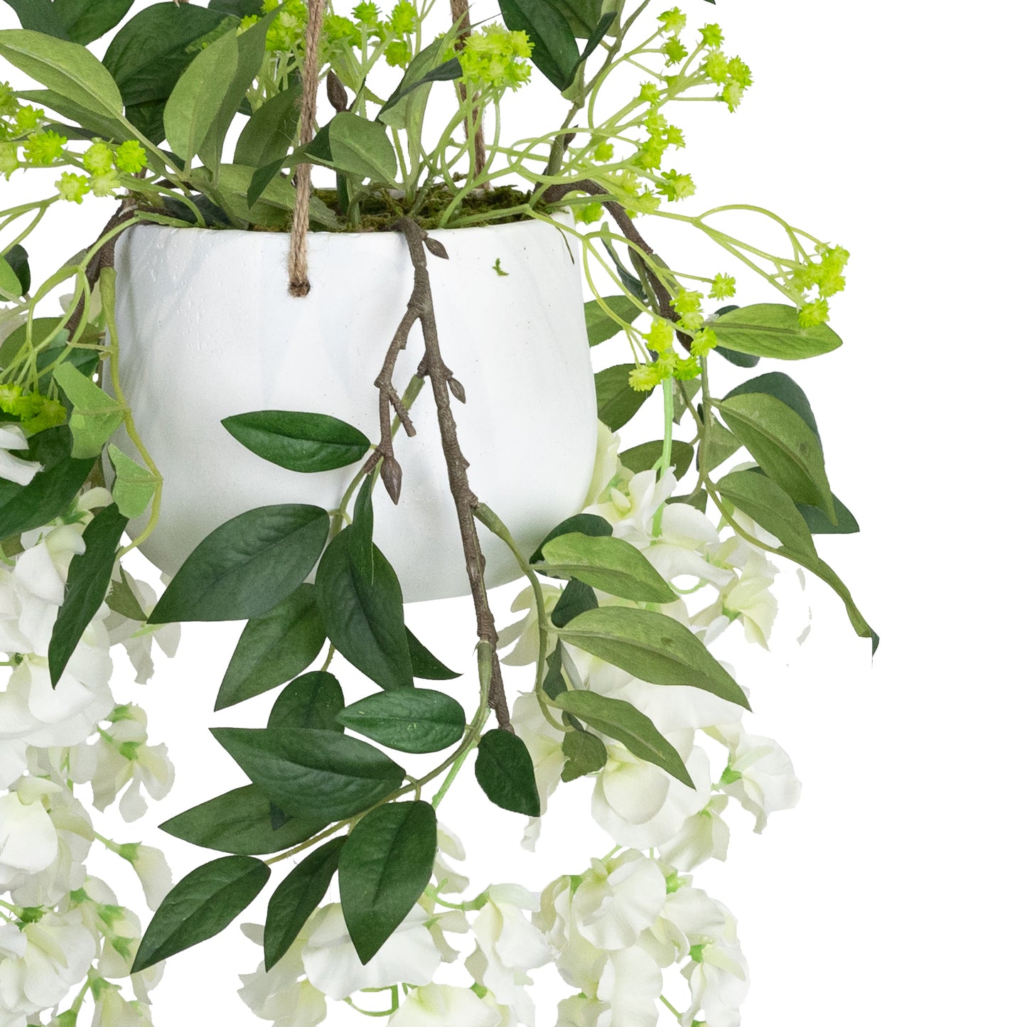 Glamorous Fusion Wisteria in Hanging Planter - Artificial Flower Arrangements and Artificial Plants