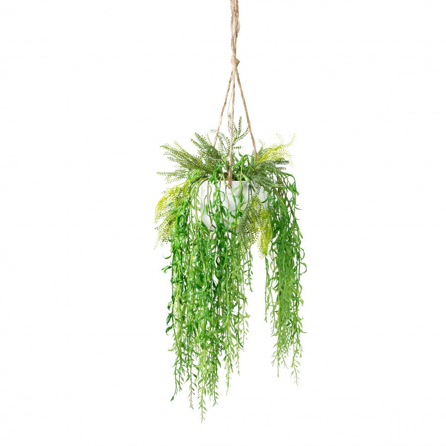 Glamorous Fusion Weeping Willow in Hanging Planter - Artificial Flower Arrangements and Artificial Plants