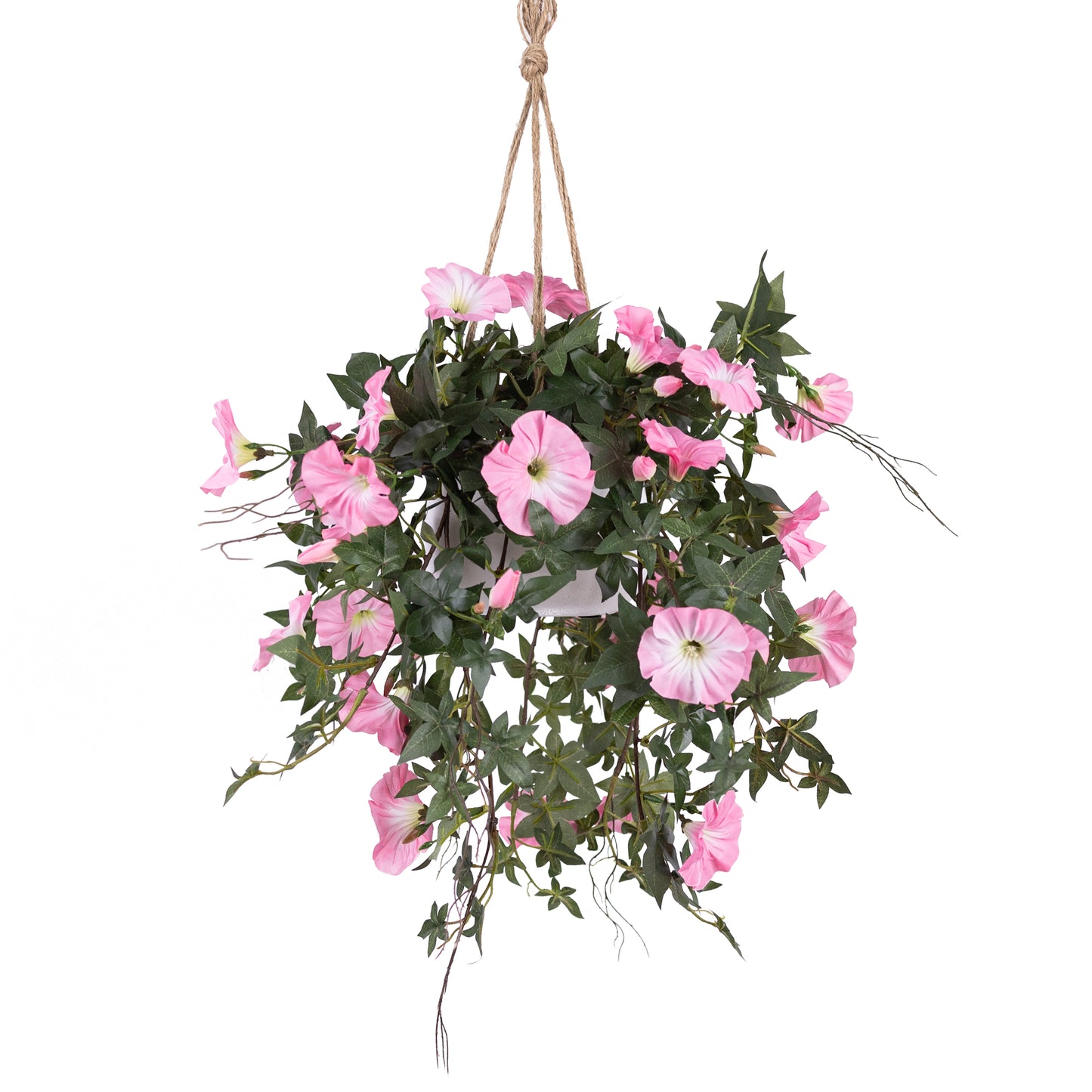 Glamorous Fusion Morning Glory in Hanging Planter - Artificial Flower Arrangements and Artificial Plants