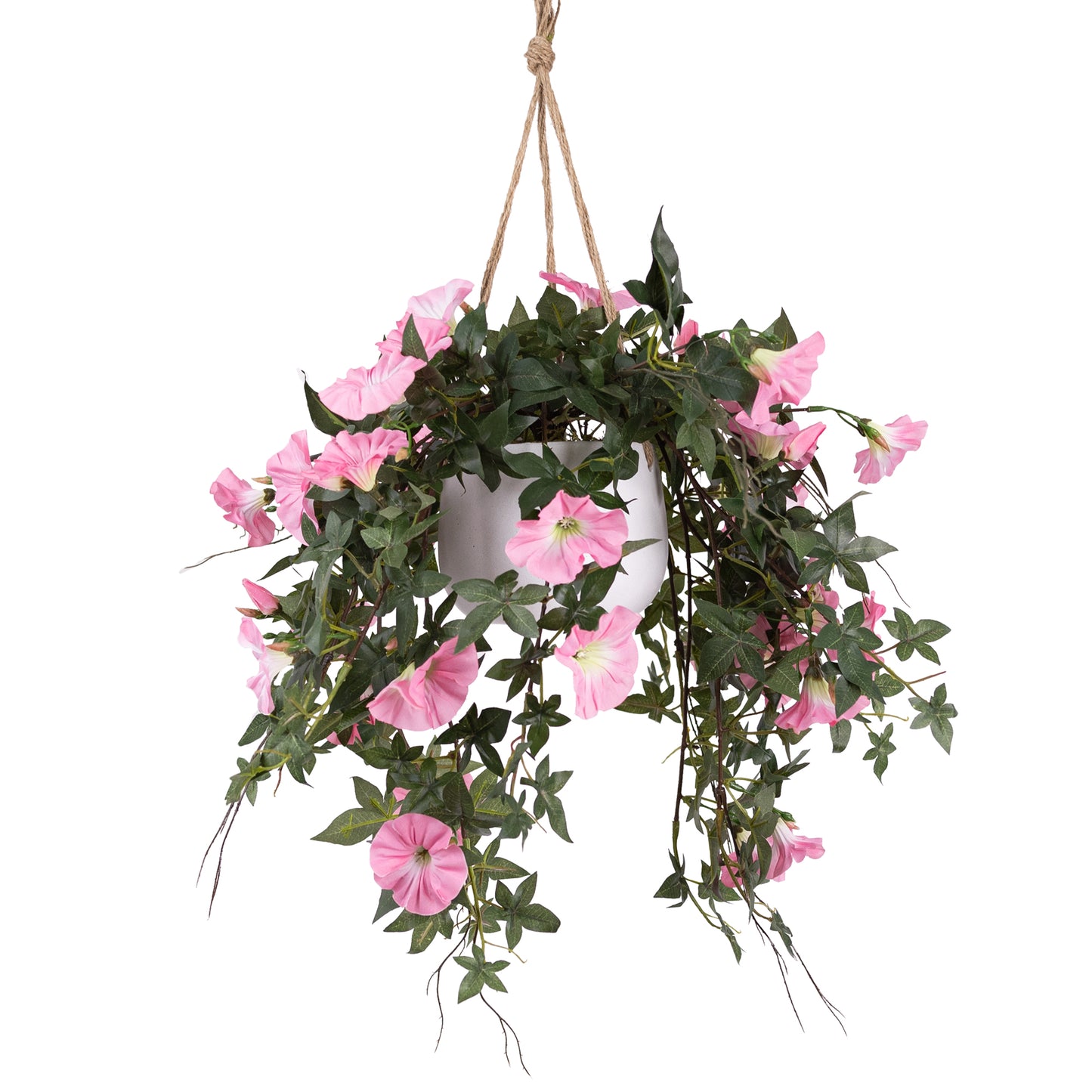 Glamorous Fusion Morning Glory in Hanging Planter - Artificial Flower Arrangements and Artificial Plants