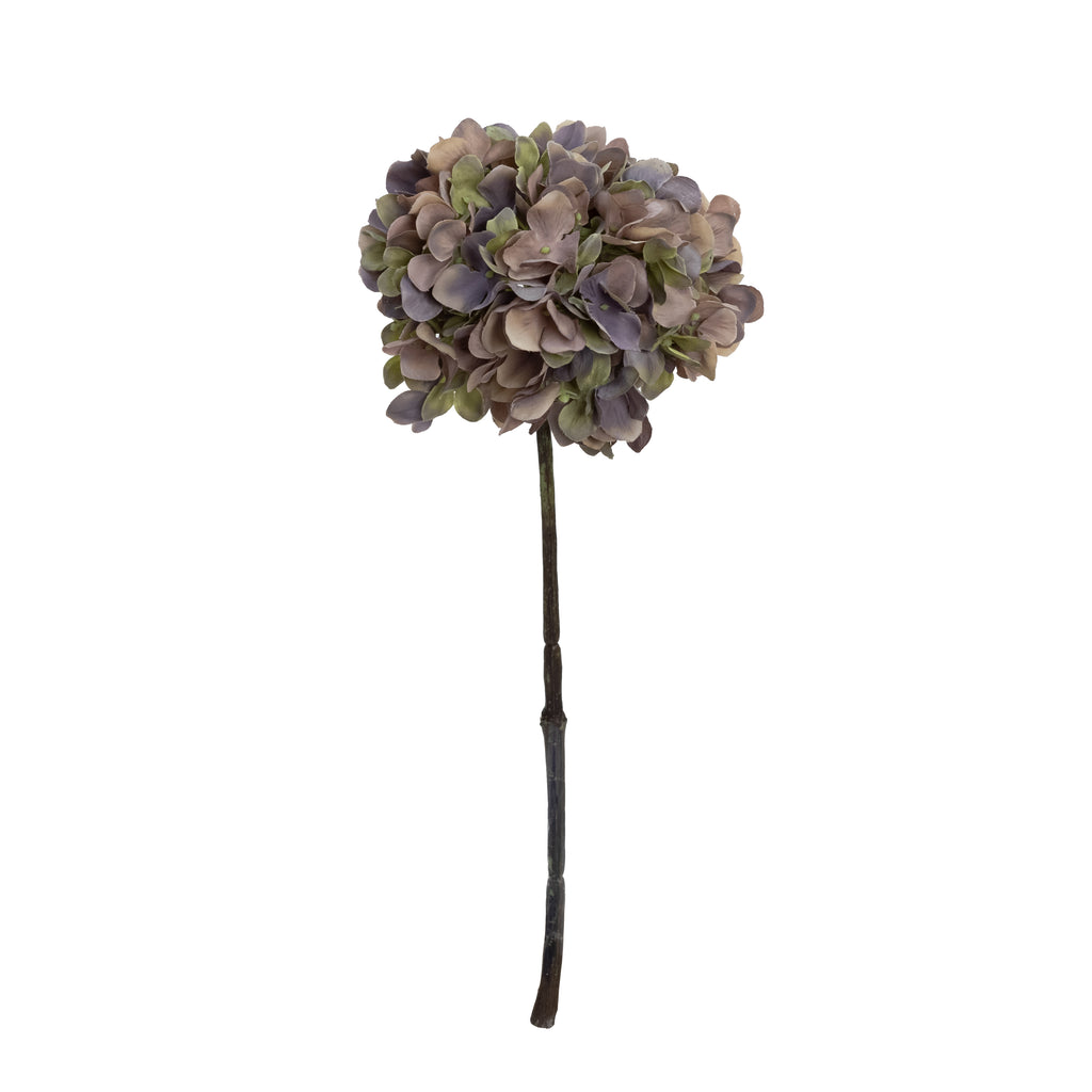 45cm Fauz purple green hydrangea stem with no leaf - polyester material