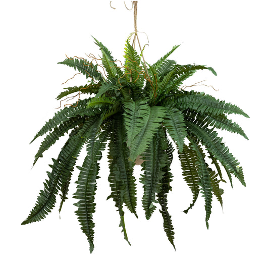 Glamorous Fusion Boston Fern in Hanging Planter - Artificial Flower Arrangements and Artificial Plants