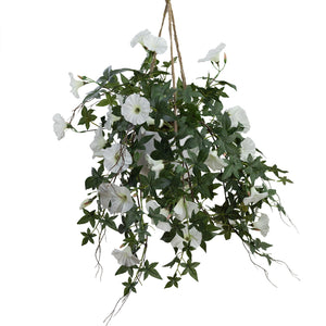 Glamorous Fusion Morning Glory in Hanging Planter - Artificial Flower Arrangements and Artificial Plants