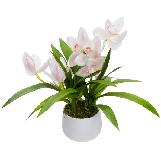 Glamorous Fusion Cymbidium in Pot - Artificial Flower Arrangements and Artificial Plants