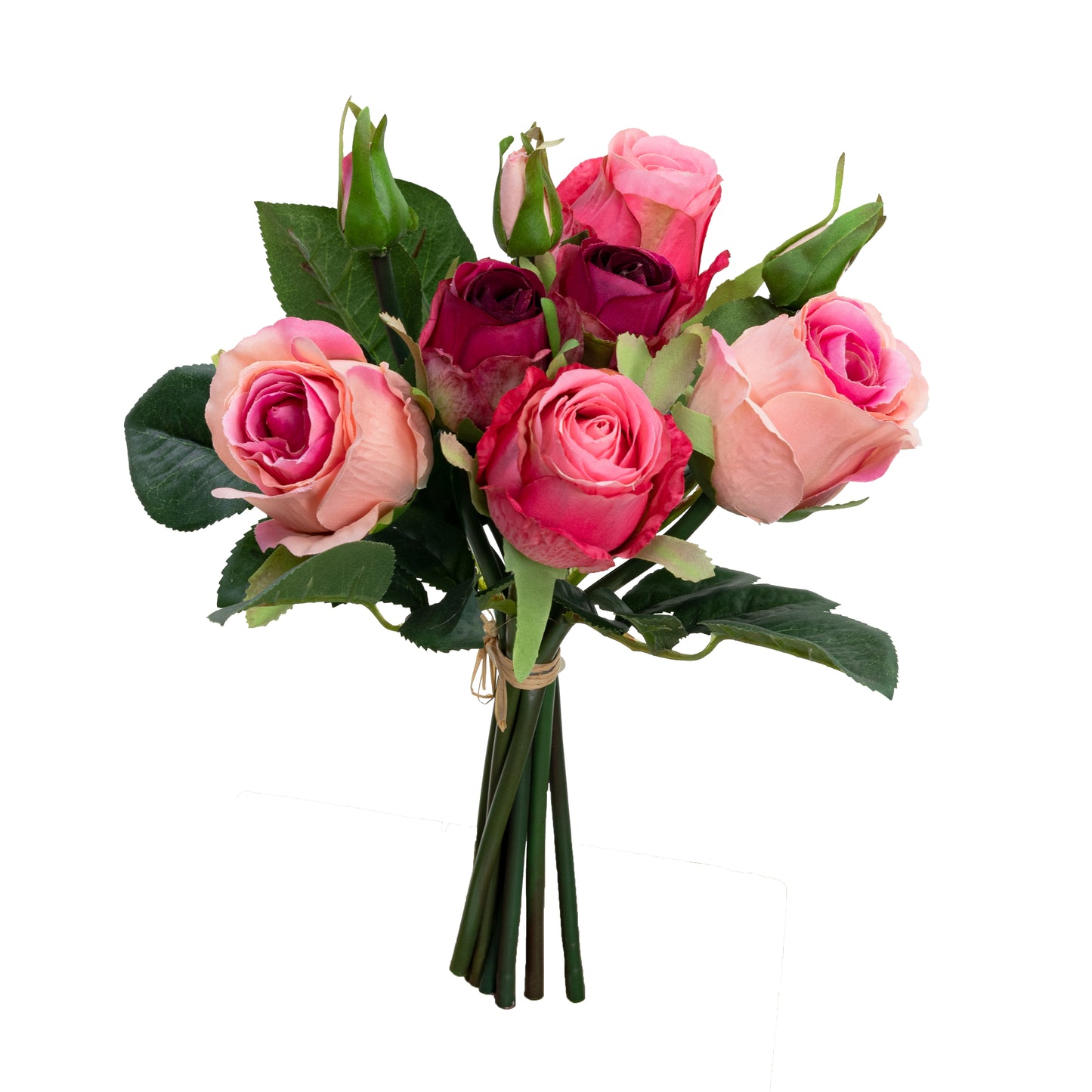 28cm Artificial Rose Bush Pink